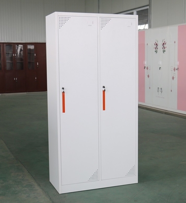 Knock Down 2 Door Metal Office Lockers Customizable Ventilation