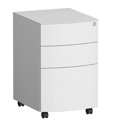 SPCC 3 Drawer Mobile Filing Pedestal Curved Front  0.7mm Thickness