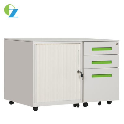 Cold Rolling Steel Office Tambour Door Cabinet 3 Drawers Mobile Pedestal Cabinet