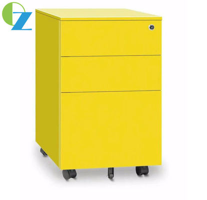 Colorful 3 Section Slideway Mobile Pedestal Cabinet Storage Cabinet Rotating