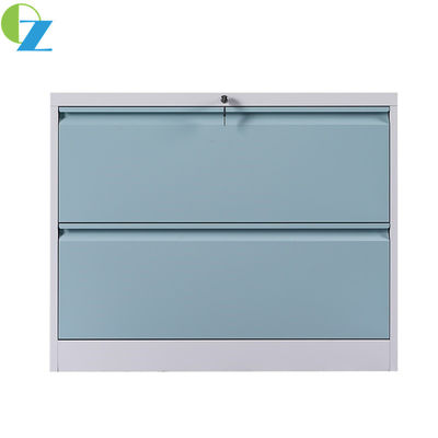 W900mm Cold Rolling Steel Office Lateral File Cabinets 2 Drawer Fully Opened